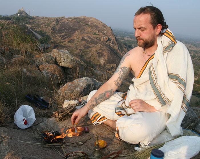 puja on the hilltop of Melkote